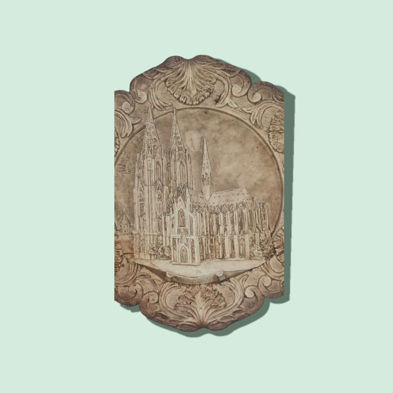 Vintage Germany 3-D Souvenir Plate Tray Pressed Wood Köln am Rhein