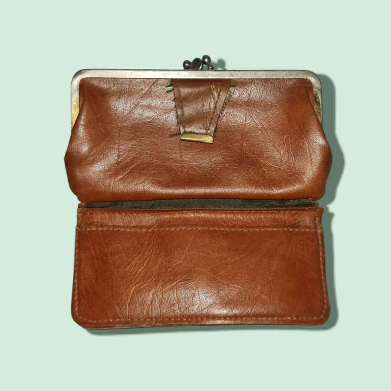 Vintage leather clutch purse