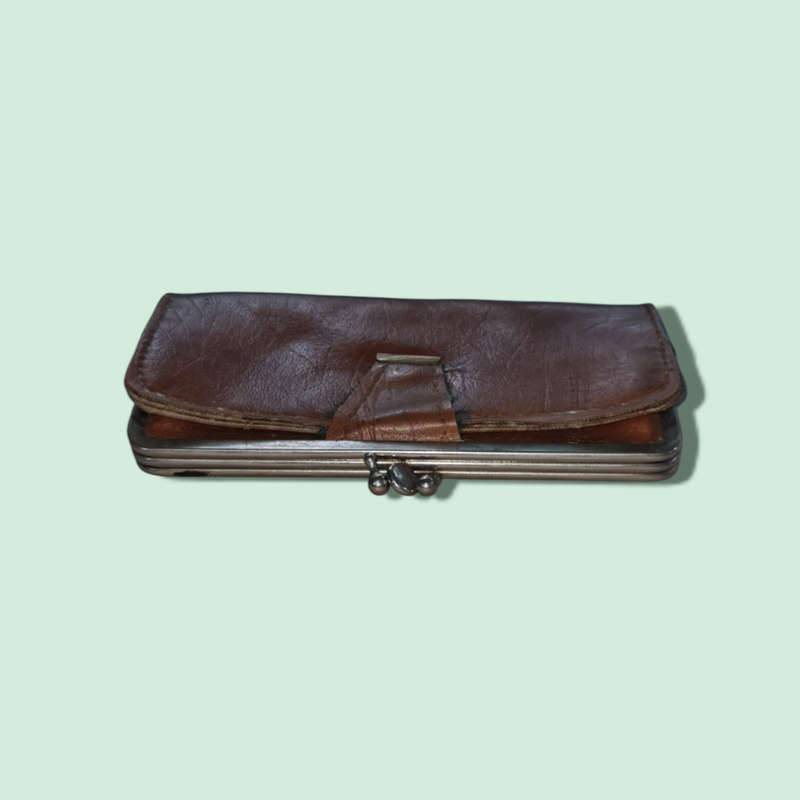 Vintage leather clutch purse