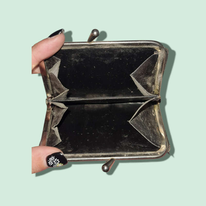 Genuine leather clutch purse