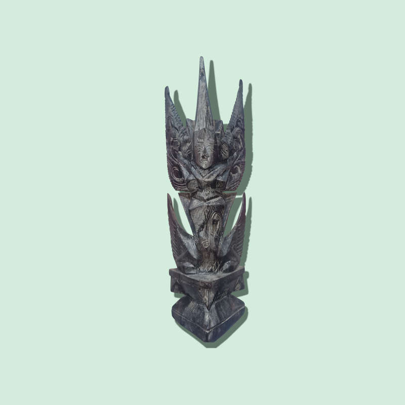Vintage Indonesian Garuda Bird Hand Carved Wood Carving Hindu Sculpture Statue