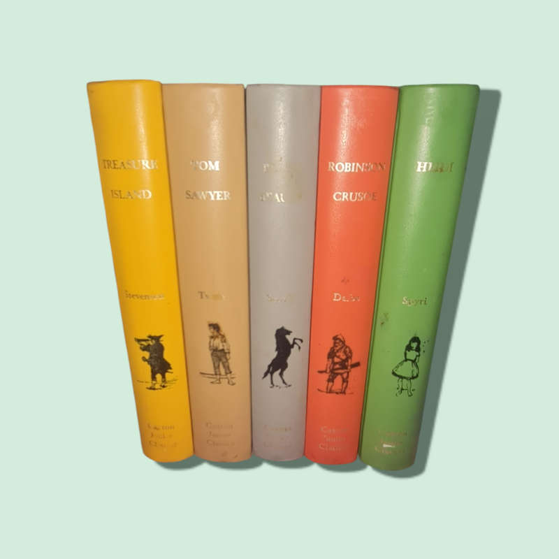 Vintage 60s Caxton Junior Classics Lot of 5 Books Children's HC Hardcover Rare