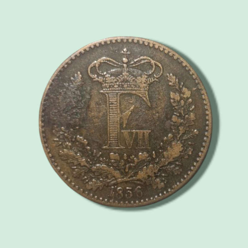 Denmark 1856 1 Skilling Rigsmont Frederik VII Coin
