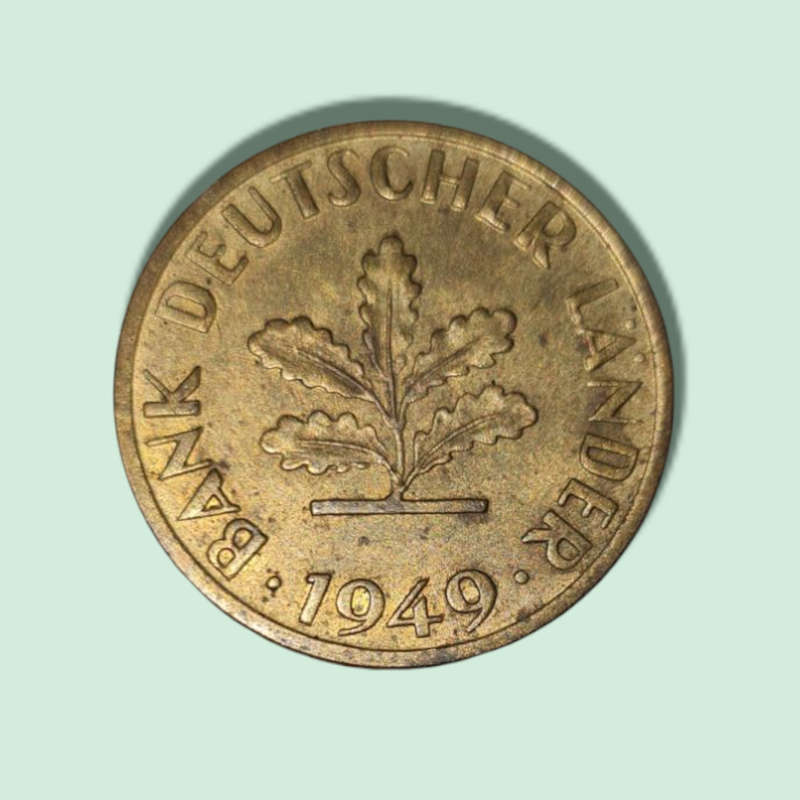 1949 F 10 PFENNIG GERMANY COIN