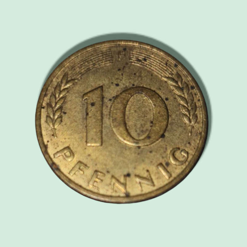 1949 F 10 PFENNIG GERMANY COIN
