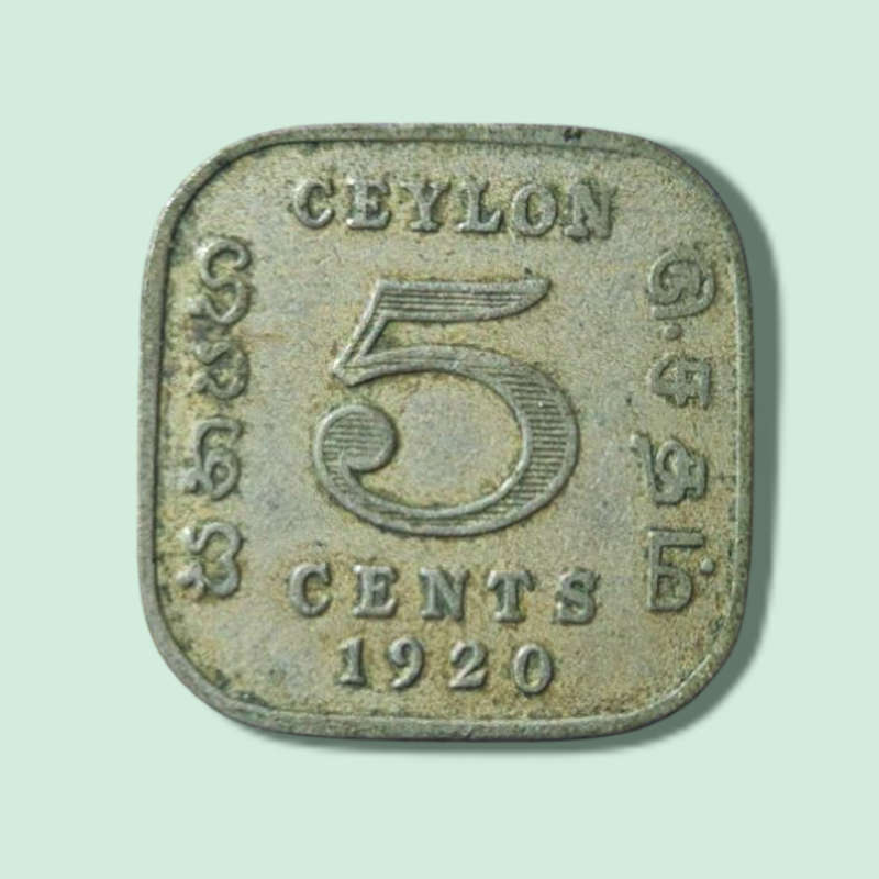 1920 Ceylon 5 Cents