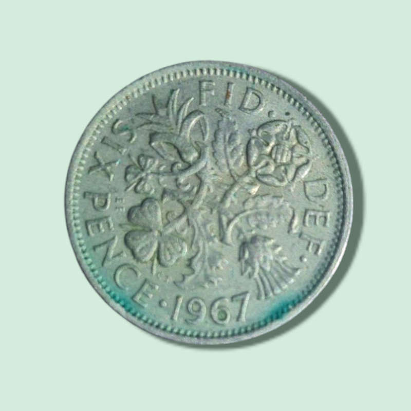 1967 Great Britain Six 6 Pence Queen Elizabeth II Coin