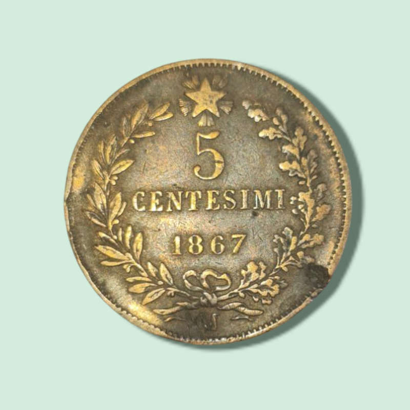ITALY - Vittorio Emanuele II - 5 Centesimi - 1867