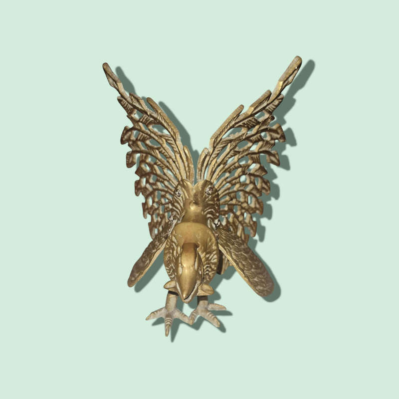 Vintage Pierced Brass Rooster Bird Chicken Figurine