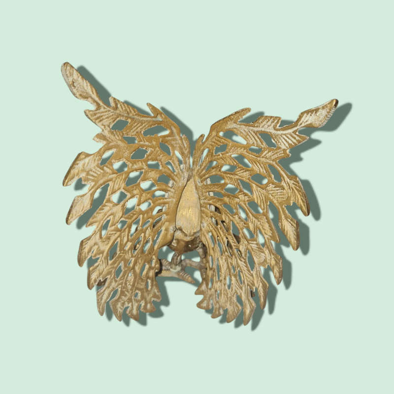 Vintage Pierced Brass Rooster Bird Chicken Figurine