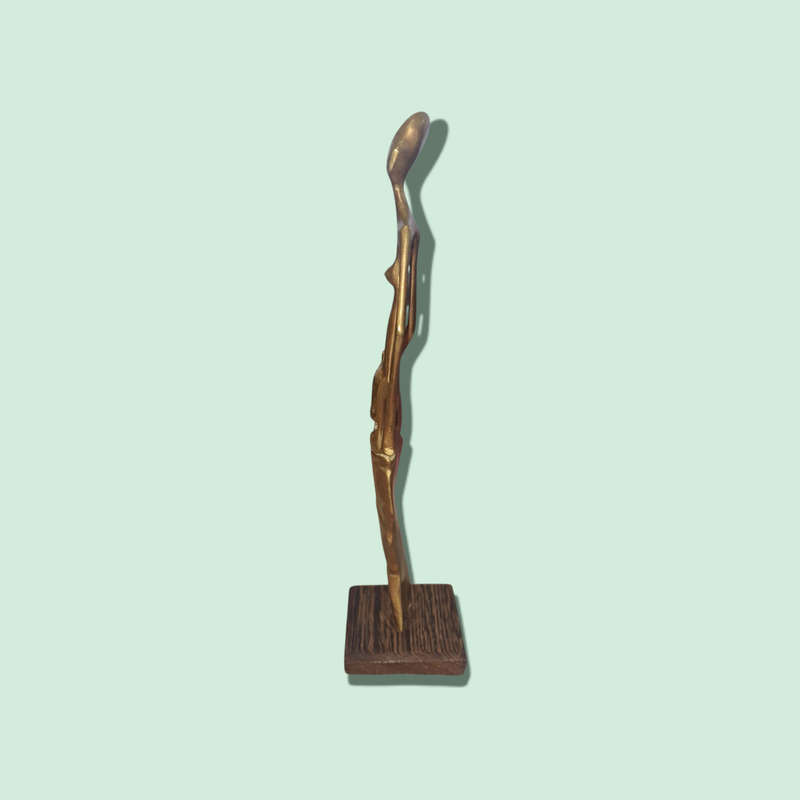 WOMAN BRASS FIGURINE
