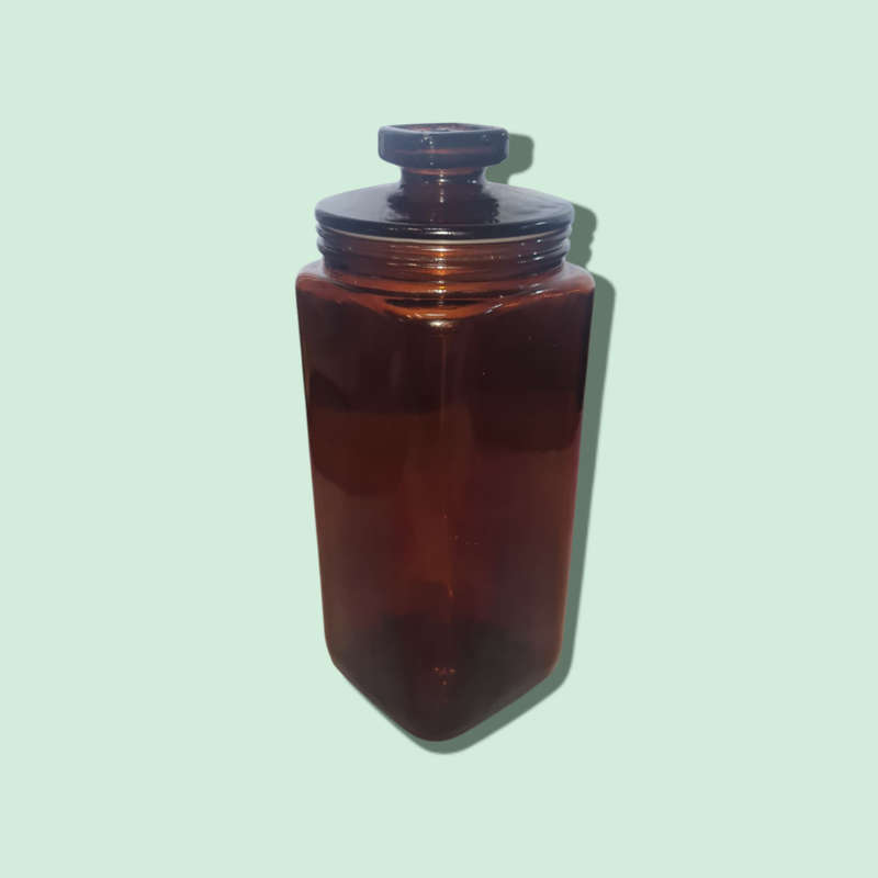 VINTAGE Amber Glass Square Shaped