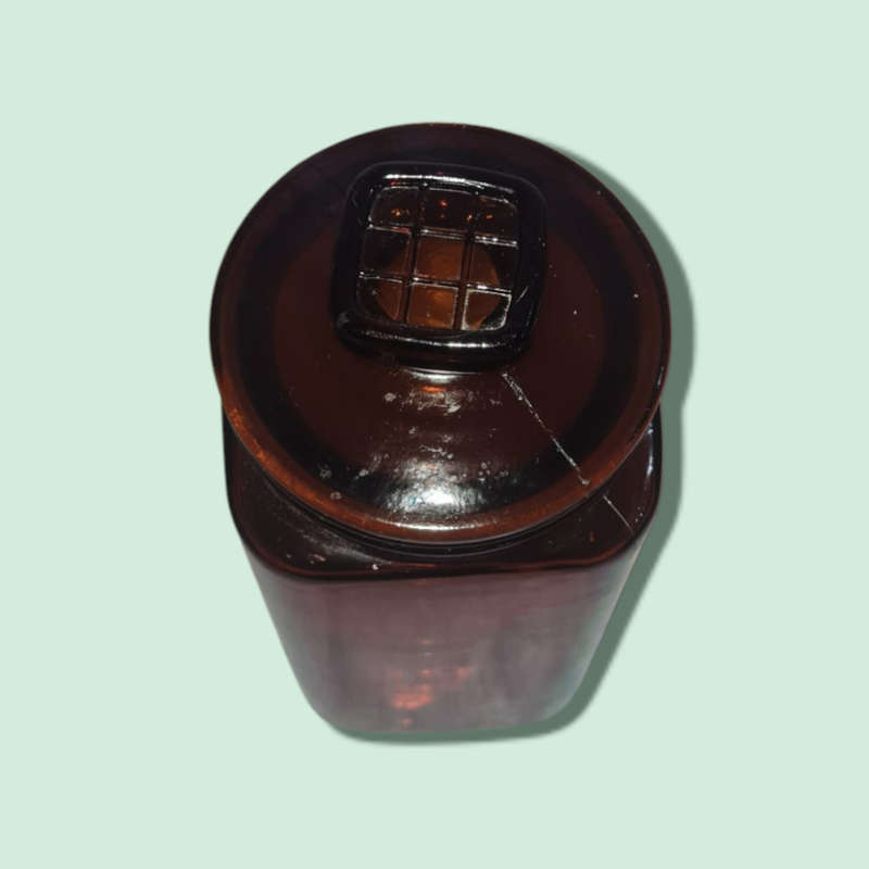 VINTAGE Amber Glass Square Shaped