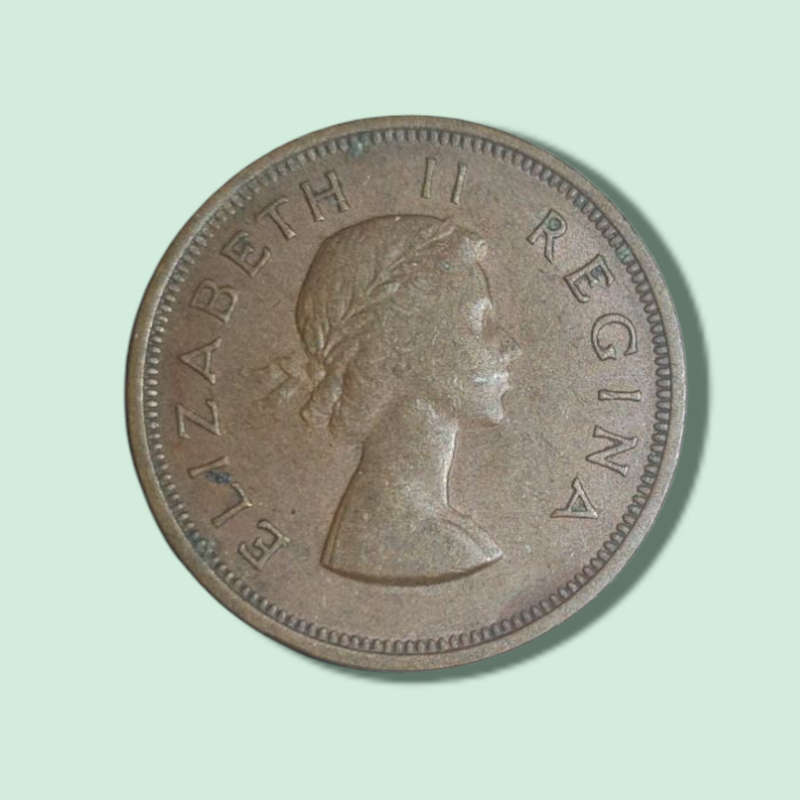 Africa South 1 Penny 1956. Large One Cent coin.