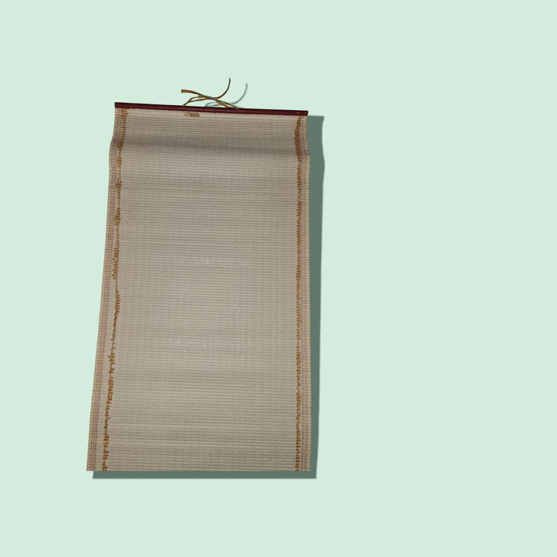 Vintage Asian Painted Bamboo Scroll
