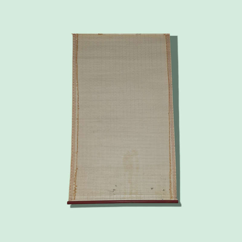 Vintage Asian Painted Bamboo Scroll