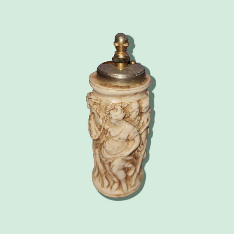Vintage Acciaio Temperato Italian CARVED PEPPER GRINDER Italy Roman