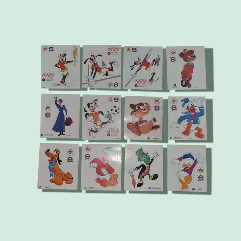 Early 1970's Caltex Boron Walt Disney Goofy Stickers