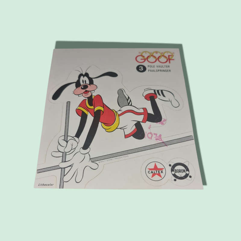 Early 1970's Caltex Boron Walt Disney Goofy Stickers