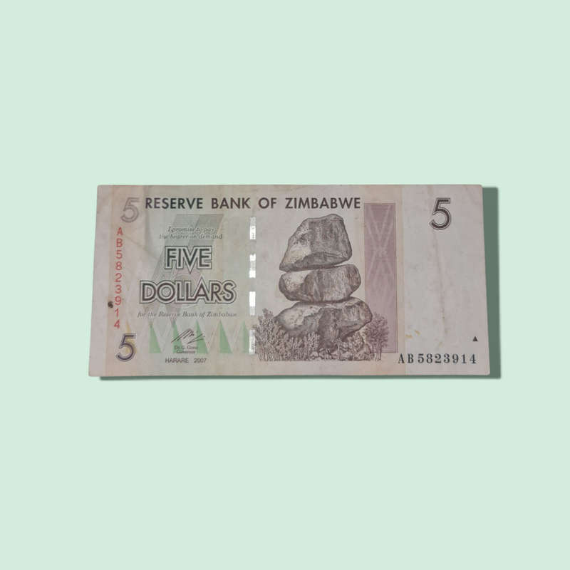 Zimbabwe 5 Dollars, 2007 Banknote