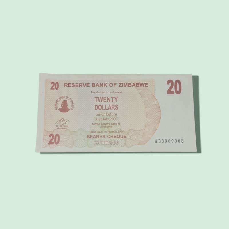 Zimbabwe 20 Dollar 2007 Banknote