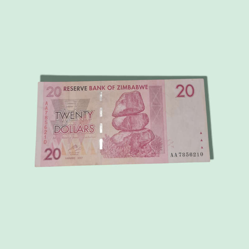 Zimbabwe 20 Dollars Banknote