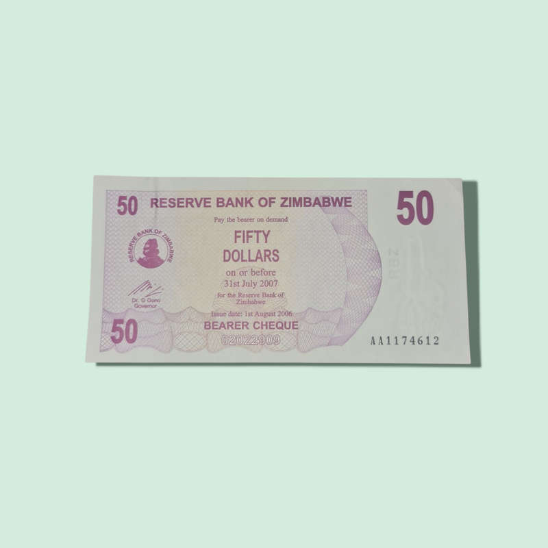 Zimbabwe 20 Dollars Banknote
