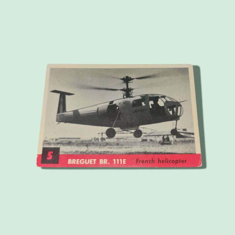 1957 KELLOGG'S ALL WHEAT cards BREGUET BR 111E FRENCH HELICOPTER