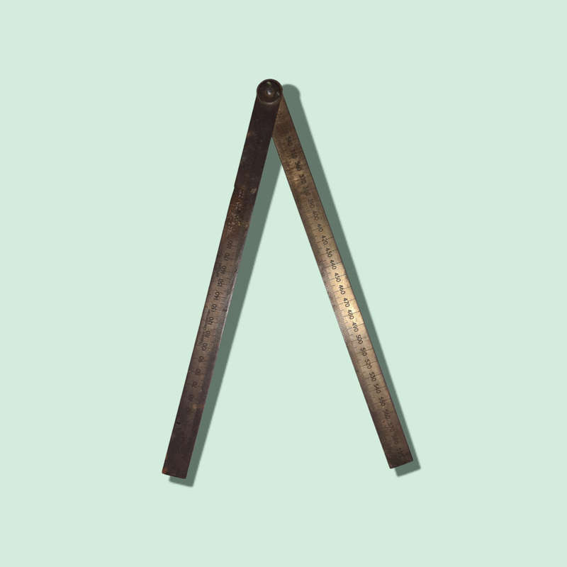 Rabone Chesterman Folding Brass Rule No 1241