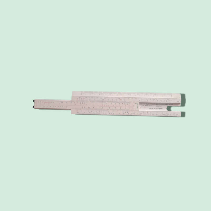 Vintage Faber Castell 67/98 b Elektro Logaritmic Line Calculate Slide Ruler RARE