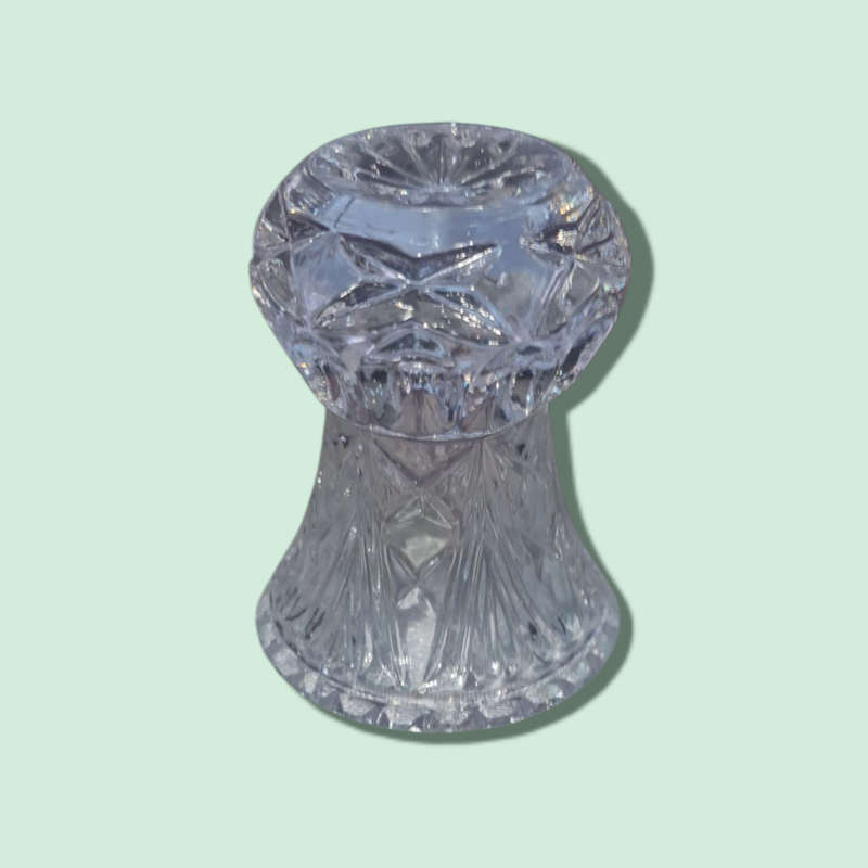 Vintage 1950s Clear Lead Crystal Pineapple Cut Made in Germany Toothpick Holder