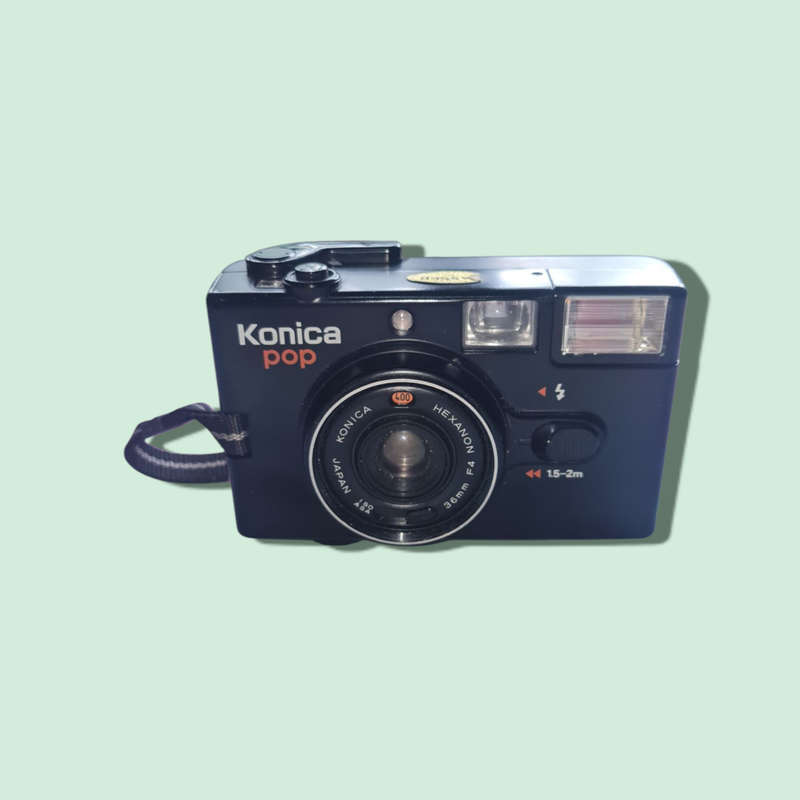 Vintage Rare Konica POP-Super Auto Point & Shoot Black Camera