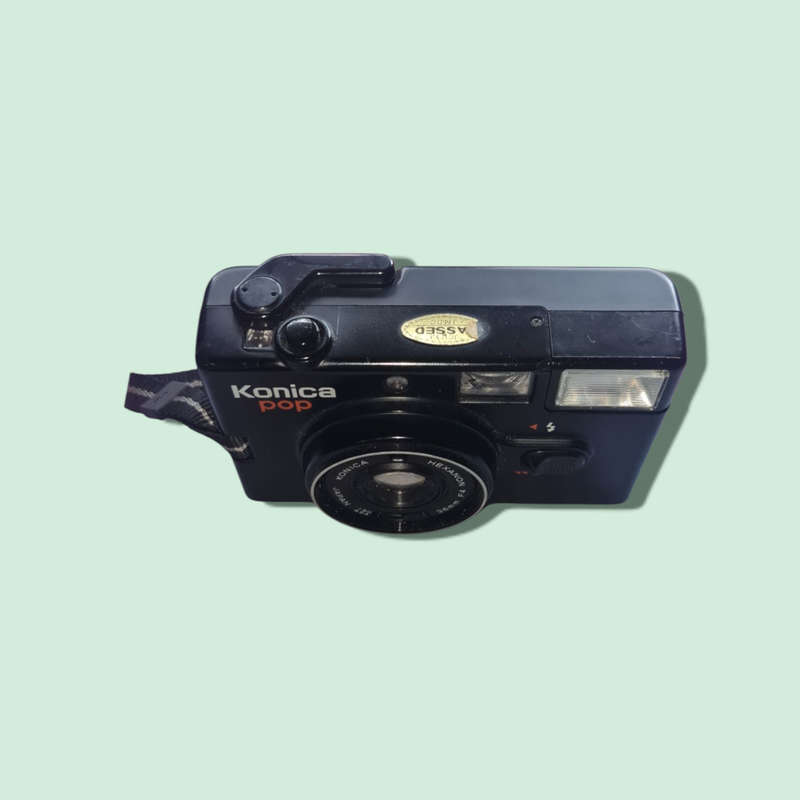 Vintage Rare Konica POP-Super Auto Point & Shoot Black Camera