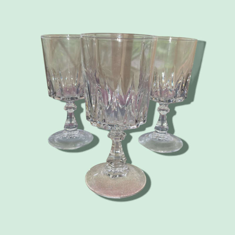 Vintage French Cristal d`Arques Durand Louvre Crystal Wine Glass Elegant Stemware