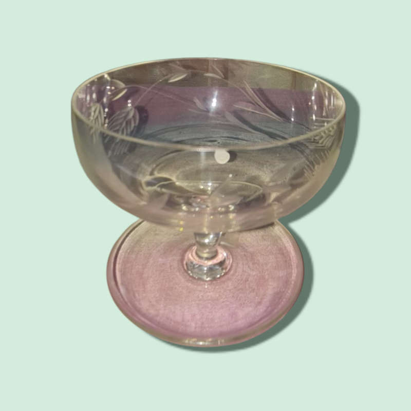 Saucer` Footed Cocktail / Dessert Glasses 4 Piece Odd Set  