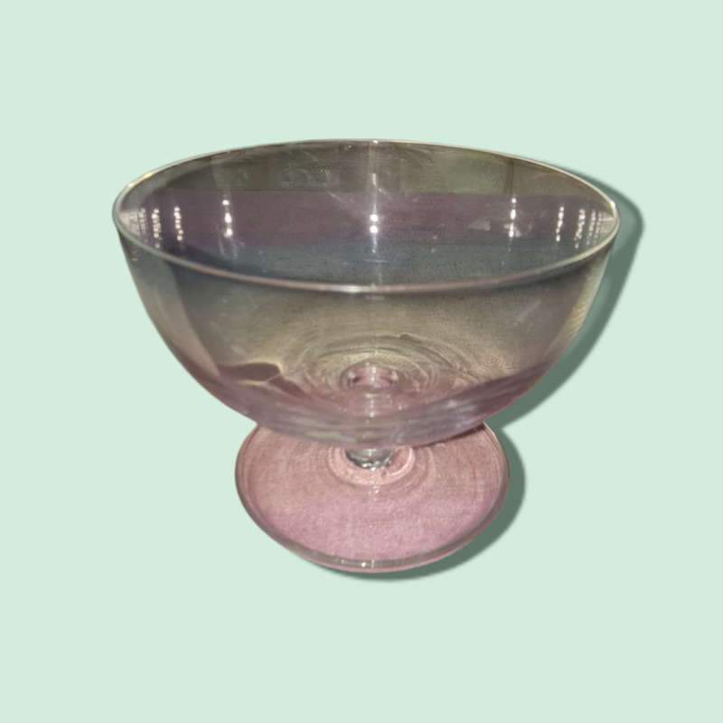 Saucer` Footed Cocktail / Dessert Glasses 4 Piece Odd Set  