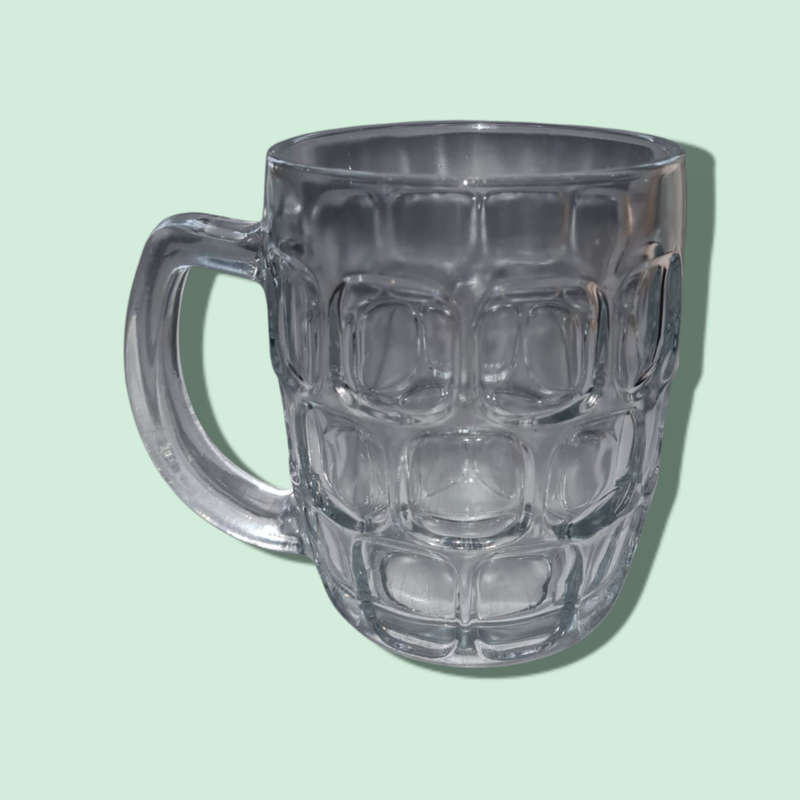 KIG Indonesia Beer Stein Mug Clear Glass