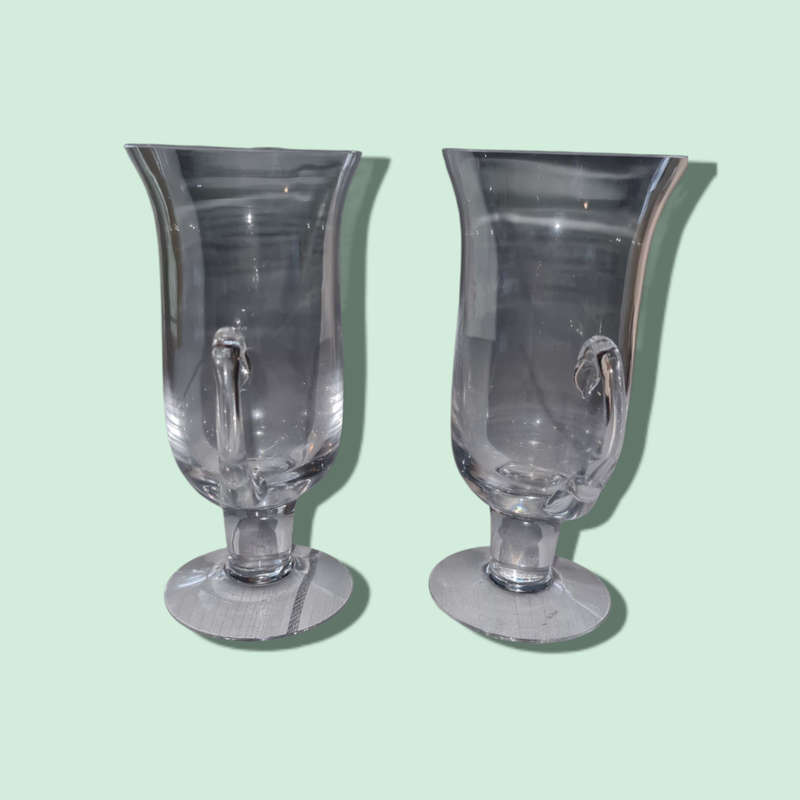 Vintage 1970s Dartington Glass Irish Coffee Glasses Boxed Set Of 2 Frank Thrower FT83