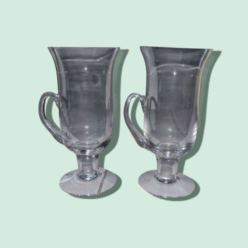 Vintage 1970s Dartington Glass Irish Coffee Glasses Boxed Set Of 2 Frank Thrower FT83