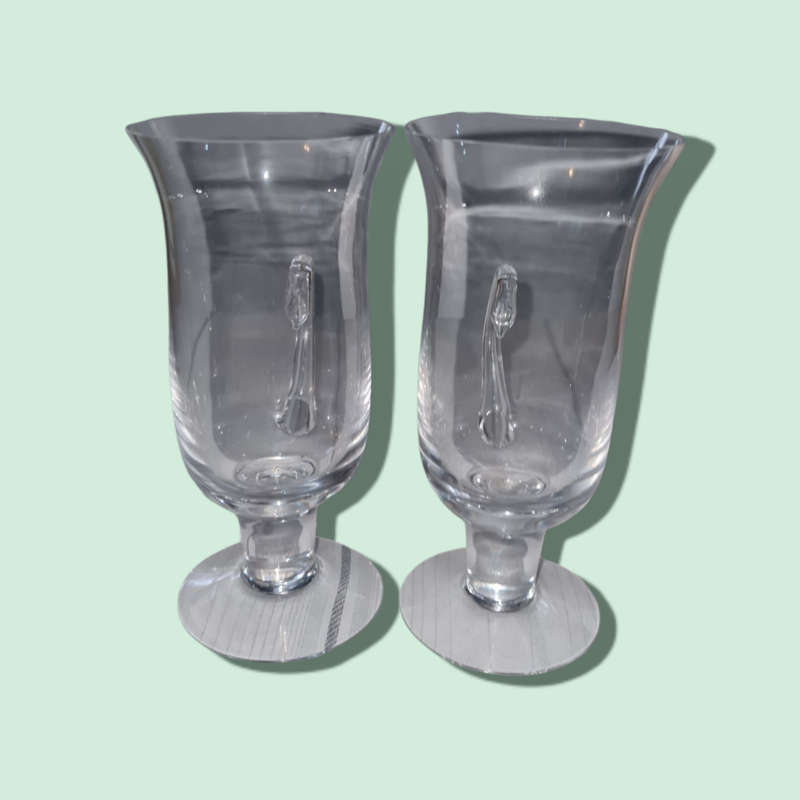 Vintage 1970s Dartington Glass Irish Coffee Glasses Boxed Set Of 2 Frank Thrower FT83