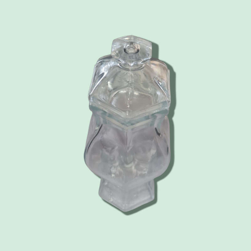 Fancy Hexagonal Glass Jar with Lid