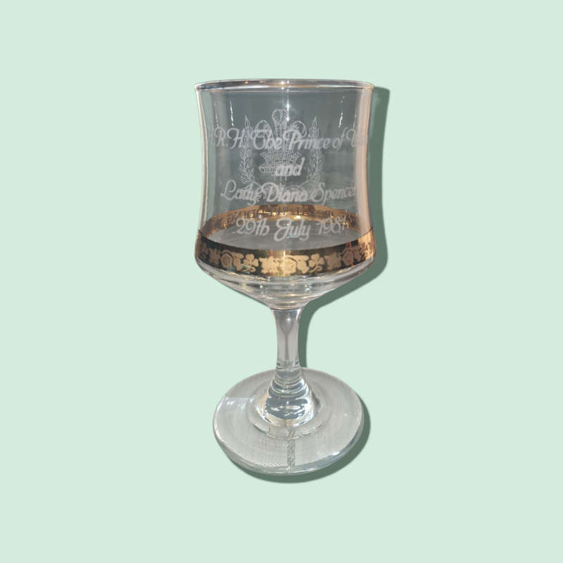 The Prince and Lady Diana Spencer Royal Wedding Commemorative Wine Glass