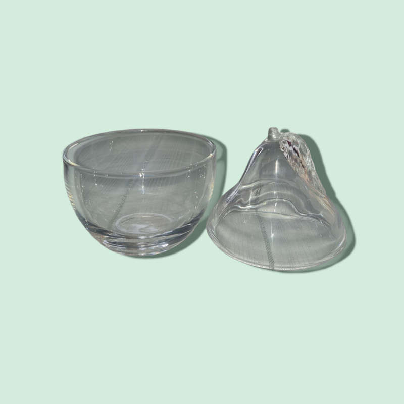 Pear Shaped Glass Sugar Bowl