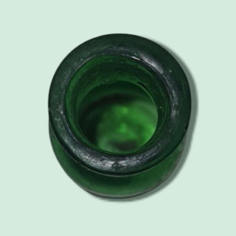 Mini Vintage Emerald Green Bottle