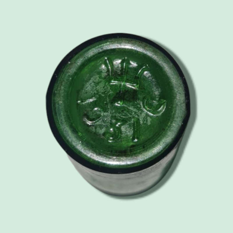 Mini Vintage Emerald Green Bottle