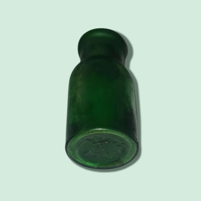 Mini Vintage Emerald Green Bottle