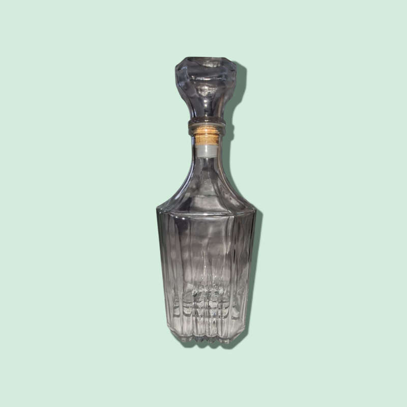 Vintage Clear Square Glass Liquor Decanter