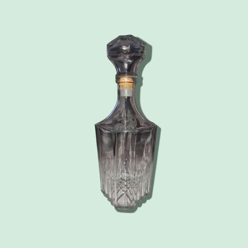 Vintage Clear Square Glass Liquor Decanter