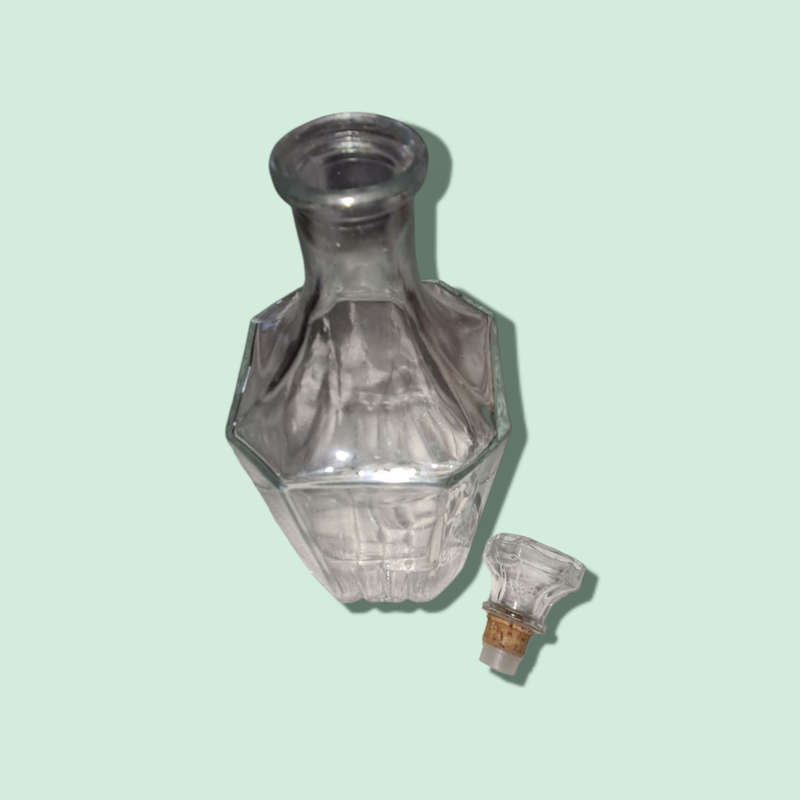 Vintage Clear Square Glass Liquor Decanter