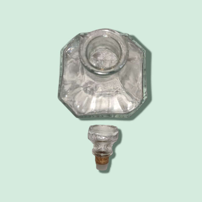 Vintage Clear Square Glass Liquor Decanter